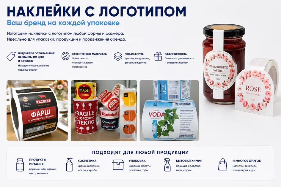 Наклейки с логотипом в Алматы и по Казахстану