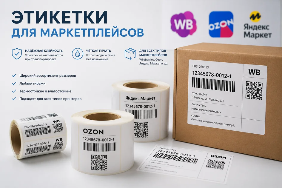Этикетки для маркетплейсов в Алматы и по Казахстану